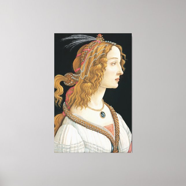 Sandro Botticelli - Idealised Portrait of a Lady Canvas Print (Front)