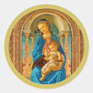 Sandro Botticelli Madonna and Child c 1470 Classic Round Sticker