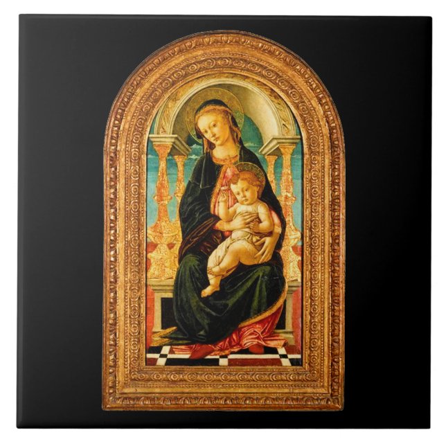 Sandro Botticelli Madonna and Child c 1470   Tile (Front)