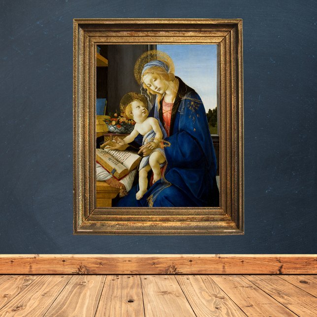 Sandro Botticelli Madonna of the Book Child Jesus Poster (Madonna of the Book by Sandro Botticelli - Catholic Christian Poster)