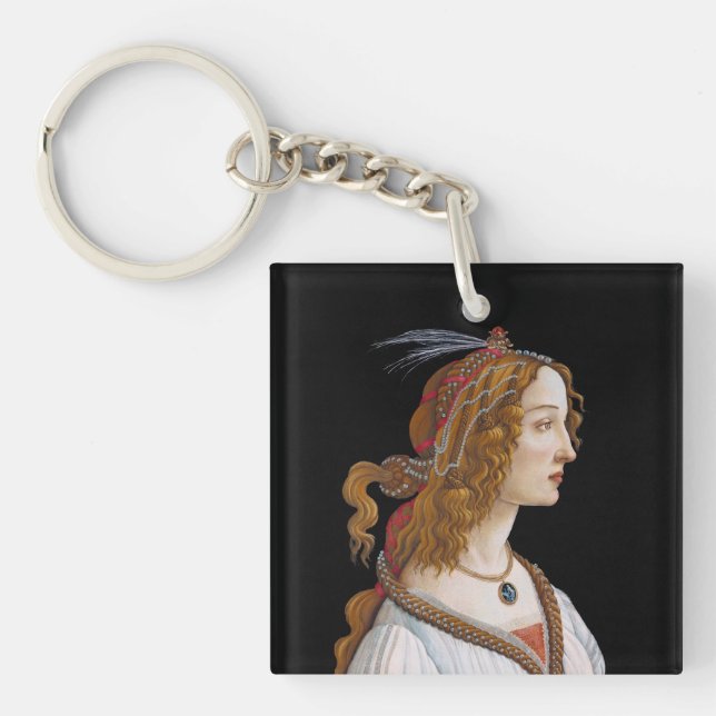 Sandro Botticelli - Portrait of Simonetta Vespucci Key Ring (Front)