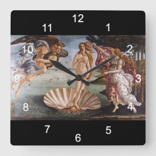 Sandro Botticelli , “ The Birth of Venus ” ス Square Wall Clock