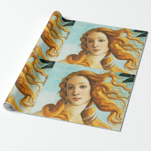 Sandro Botticelli The Birth of Venus Face Detail Wrapping Paper