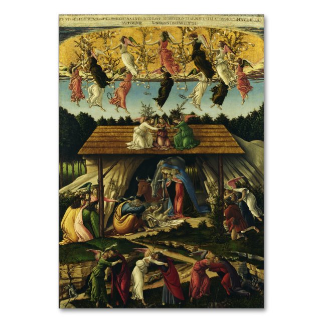 Sandro Botticelli - The Mystic Nativity – Fine Art Table Number (Front)