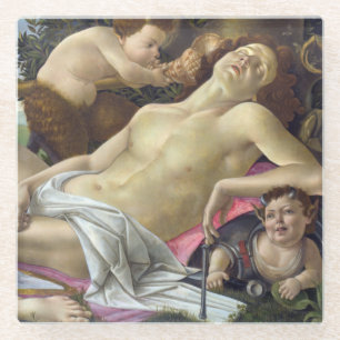 Sandro Botticelli - Venus and Mars, right side Glass Coaster