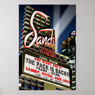 Sands Hotel Las Vegas Retro Art Poster