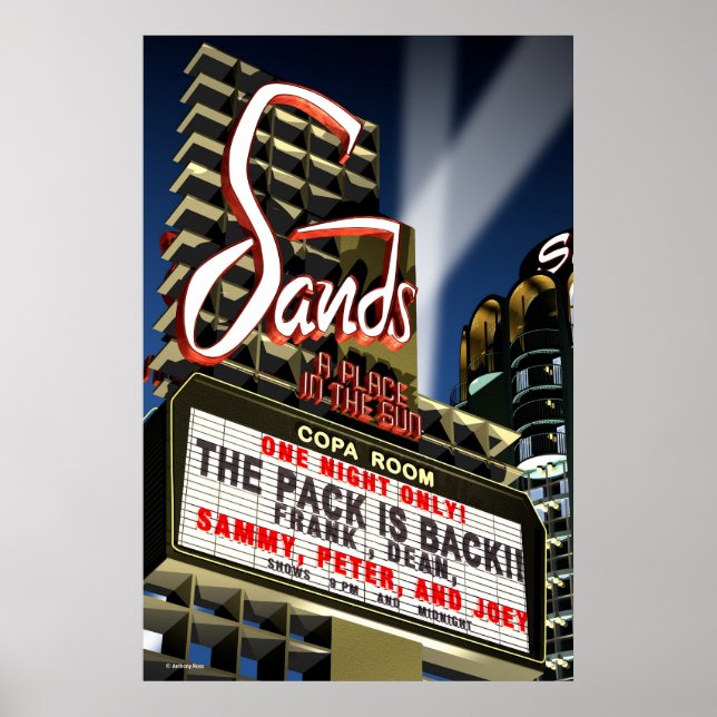 Sands Hotel Las Vegas Retro Art Poster (Front)
