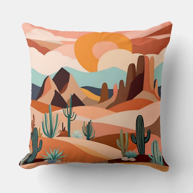 "Sands of Geometry: Bohemian Pillow Art" (Front)