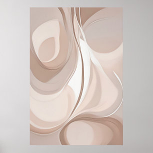 "Sands of Synthesis" Beige Abstract Art Poster