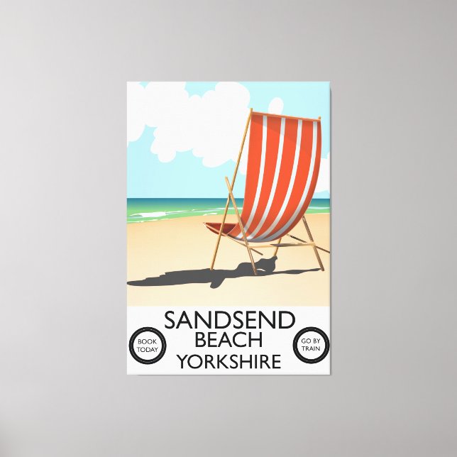 Sandsend Beach yorkshire Beach poster Canvas Print (Front)