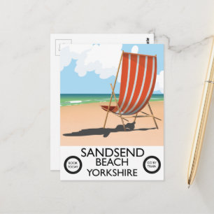 Sandsend Beach yorkshire Beach poster Postcard