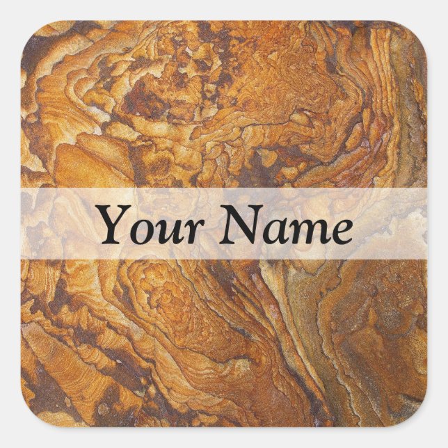 Sandstone abstract pattern square sticker (Front)