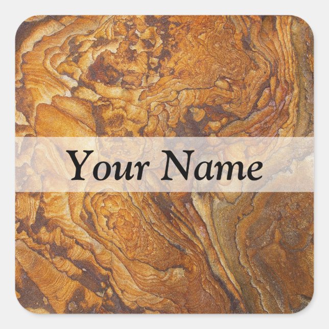Sandstone abstract pattern square sticker (Front)