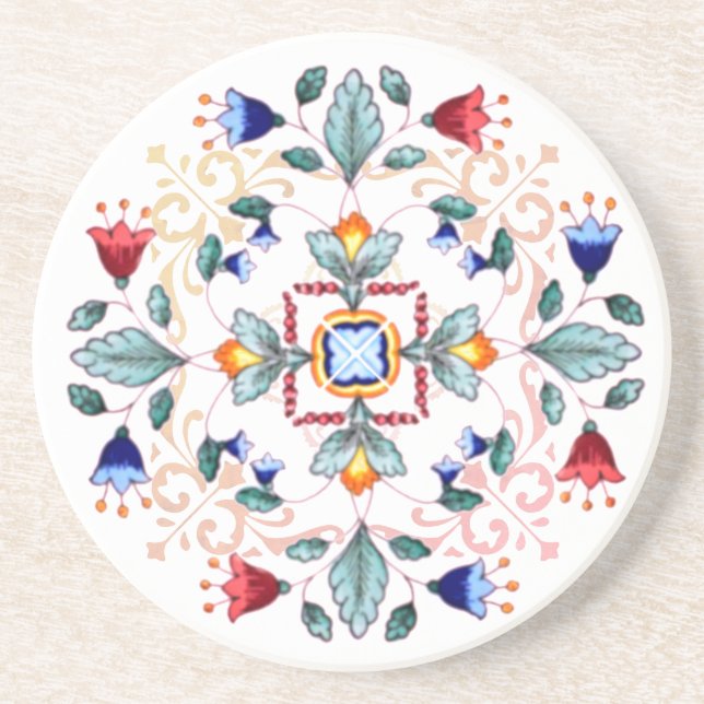 Sandstone Bar Coaster - Fiori (A) (Front)