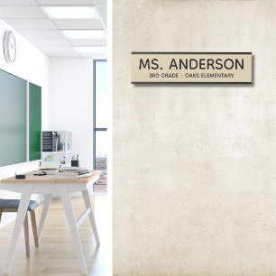 Sandstone Beige Classroom Door Sign