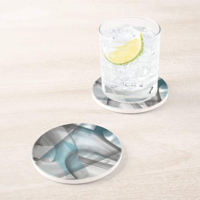 Sandstone Coaster Abstract Trend Home Decor Blue (Side)