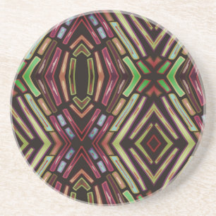 Sandstone Coaster Colourful Jewels Pattern