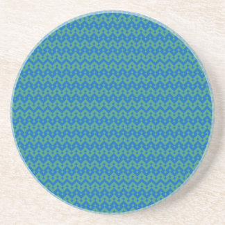 Sandstone Coaster, Emerald and Blue Geometric Coaster