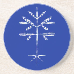 Sandstone Coaster in Blue with a White Sapling