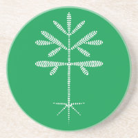 Sandstone Coaster in Green with a White Sapling