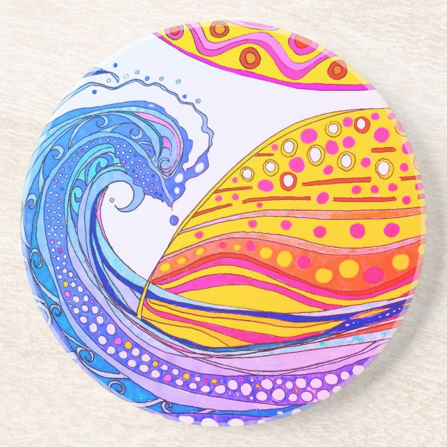 Sandstone Coaster "OCEAN SUNRISE" (Front)