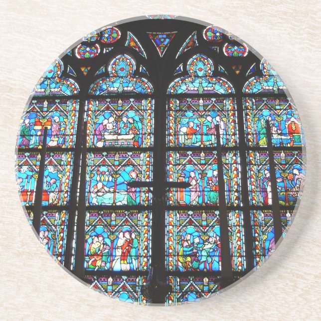 Sandstone Coaster--Stained Glass Windows Coaster (Front)