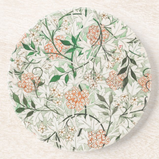 SANDSTONE COASTER : WILLIAM MORRIS: JASMINE (Front)