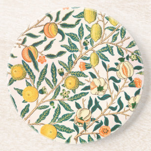 SANDSTONE COASTER WILLIAM MORRIS POMEGRANATES