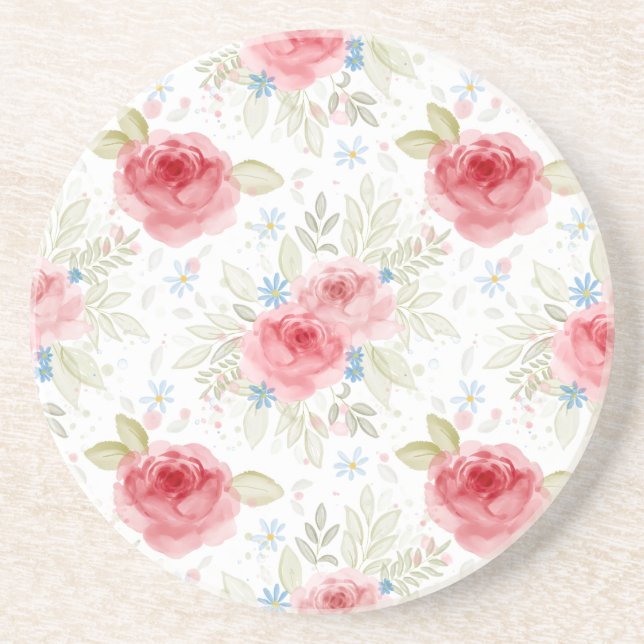 Sandstone Cottage Rose Coaster (Front)