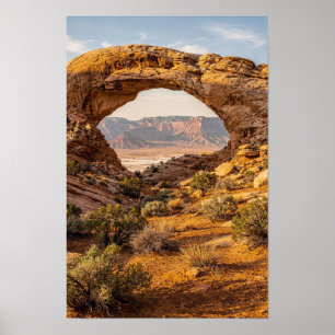 Sandstone Desert Arch at Morning Scenic Poster