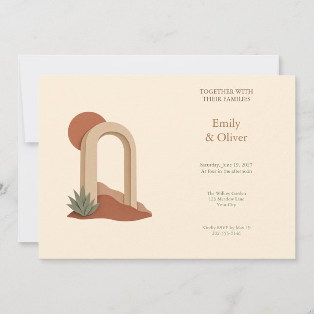 Sandstone Desert Arch Wedding Invitation (Front)