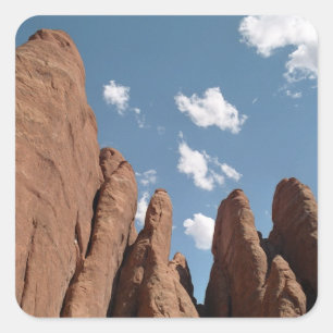 Sandstone Fins Utah Desert Photo Square Sticker