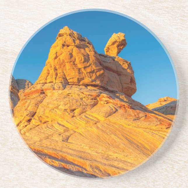 Sandstone Formations At The White Pocket 3 Coaster (Front)