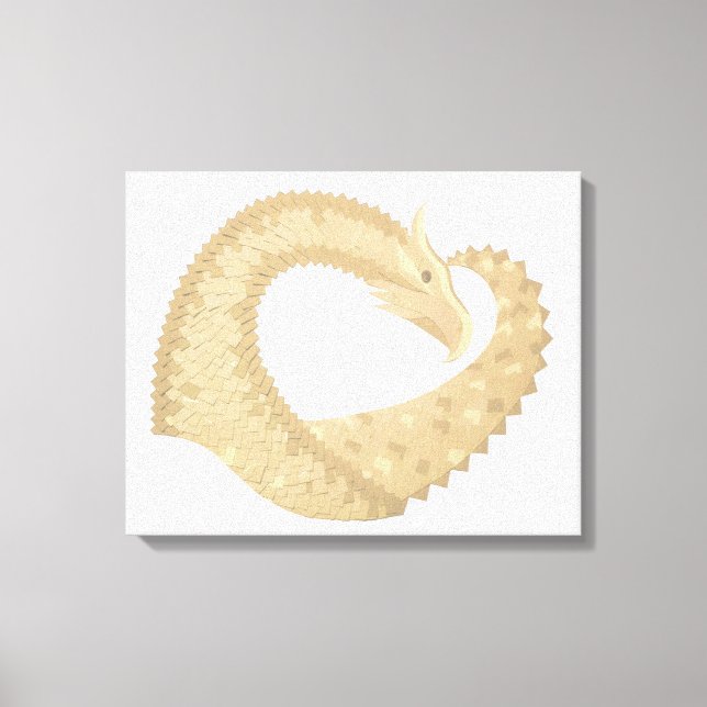 Sandstone heart dragon on white canvas print (Front)