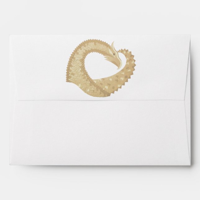 Sandstone heart dragon on white envelopes (Back (Top Flap))
