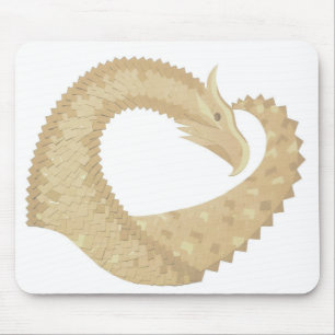 Sandstone heart dragon on white mouse mat