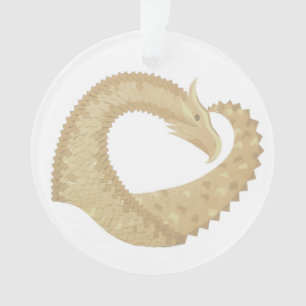 Sandstone heart dragon on white ornament