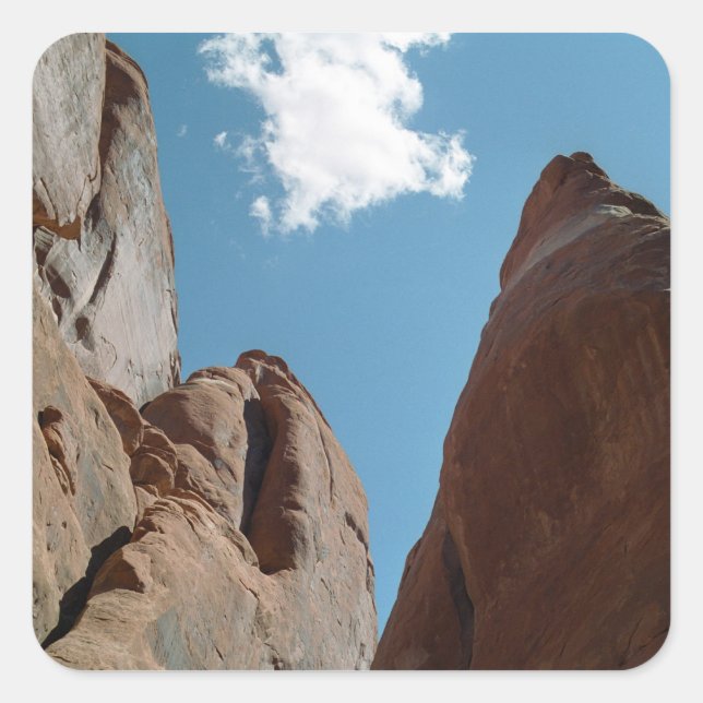 Sandstone Rock Fins Utah Desert Photo Square Sticker (Front)