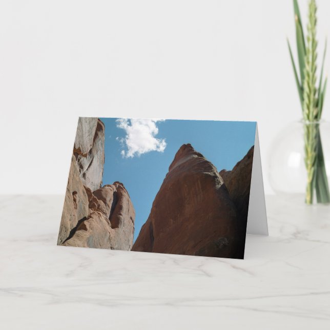 Sandstone Rock Fins Utah Desert Photo Thank You Card (Front)