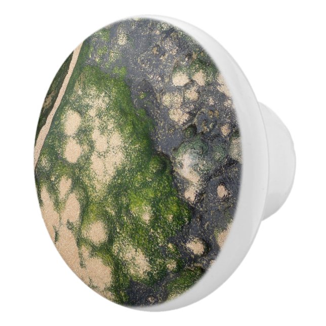 Sandstone Rock Formation with Emerald Green Moss Ceramic Knob (Right)