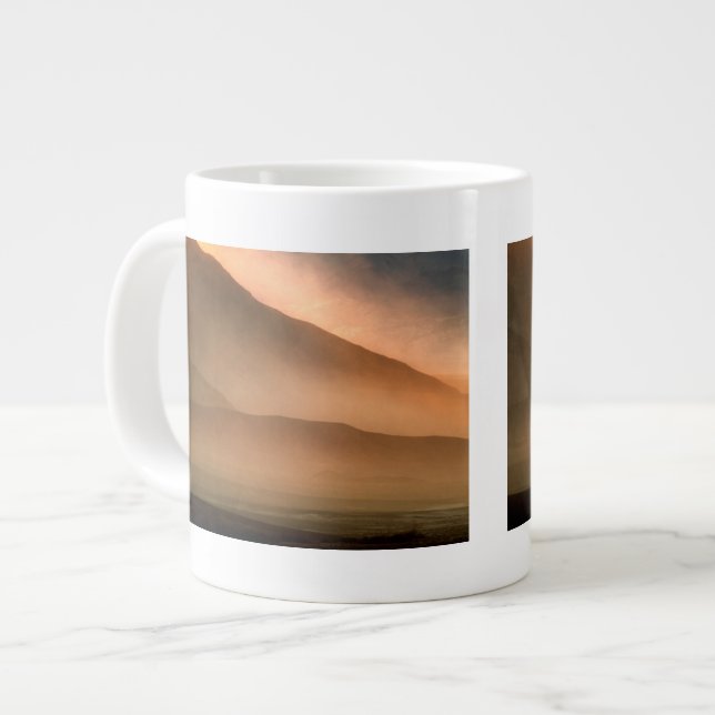Sandstorm at Mesquite Sand Dunes, Sunset Large Coffee Mug (Front Left)