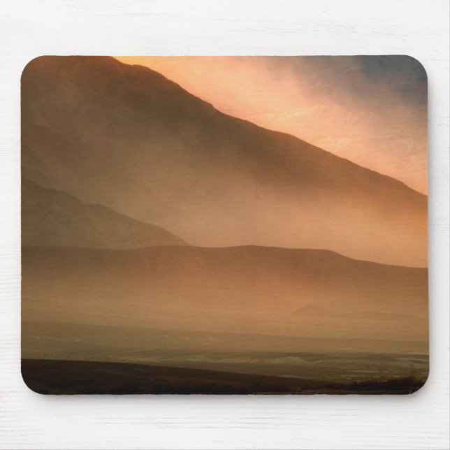 Sandstorm at Mesquite Sand Dunes, Sunset Mouse Mat (Front)