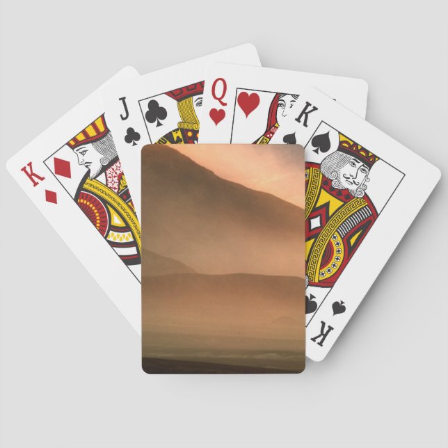 Sandstorm at Mesquite Sand Dunes, Sunset Playing Cards (Back)