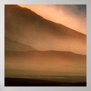 Sandstorm at Mesquite Sand Dunes, Sunset Poster