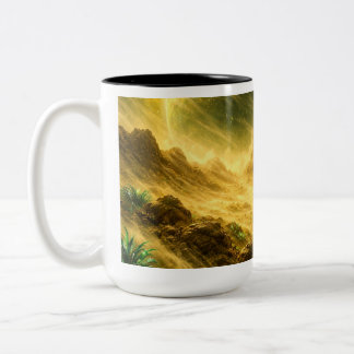 Sandstorm on Yellow Planet Two-Tone Coffee Mug