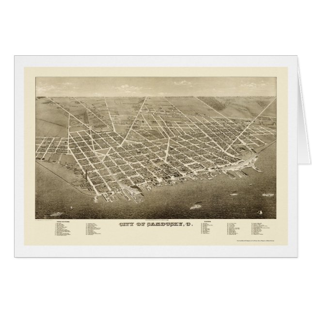 Sandusky, OH Panoramic Map - 1883 (Front Horizontal)