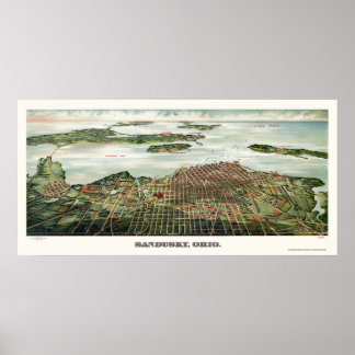 Sandusky, OH Panoramic Map - 1898 Poster