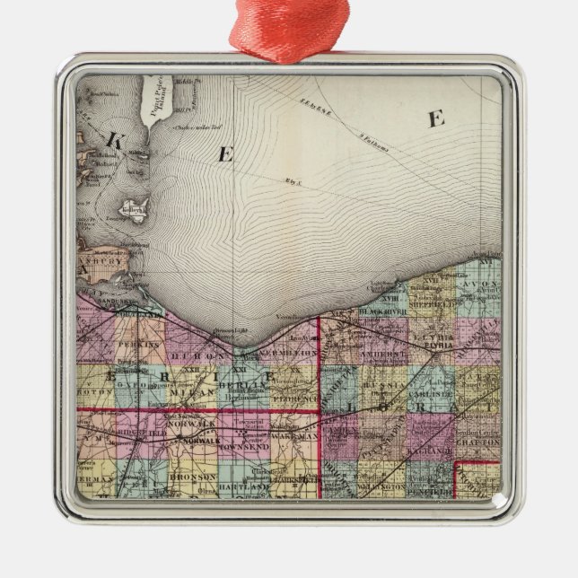 Sandusky, Seneca, and Summit Counties Metal Tree Decoration (Front)