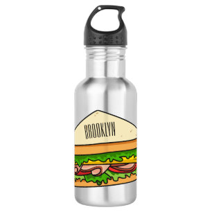 Sandwich cartoon illustration 532 ml water bottle