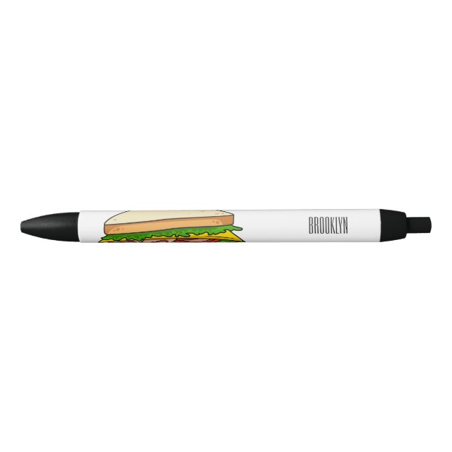 Sandwich cartoon illustration black ink pen (Front)